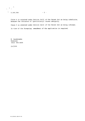 Document de brevet canadien 2103324. Demande d'examen 19960730. Image 2 de 2