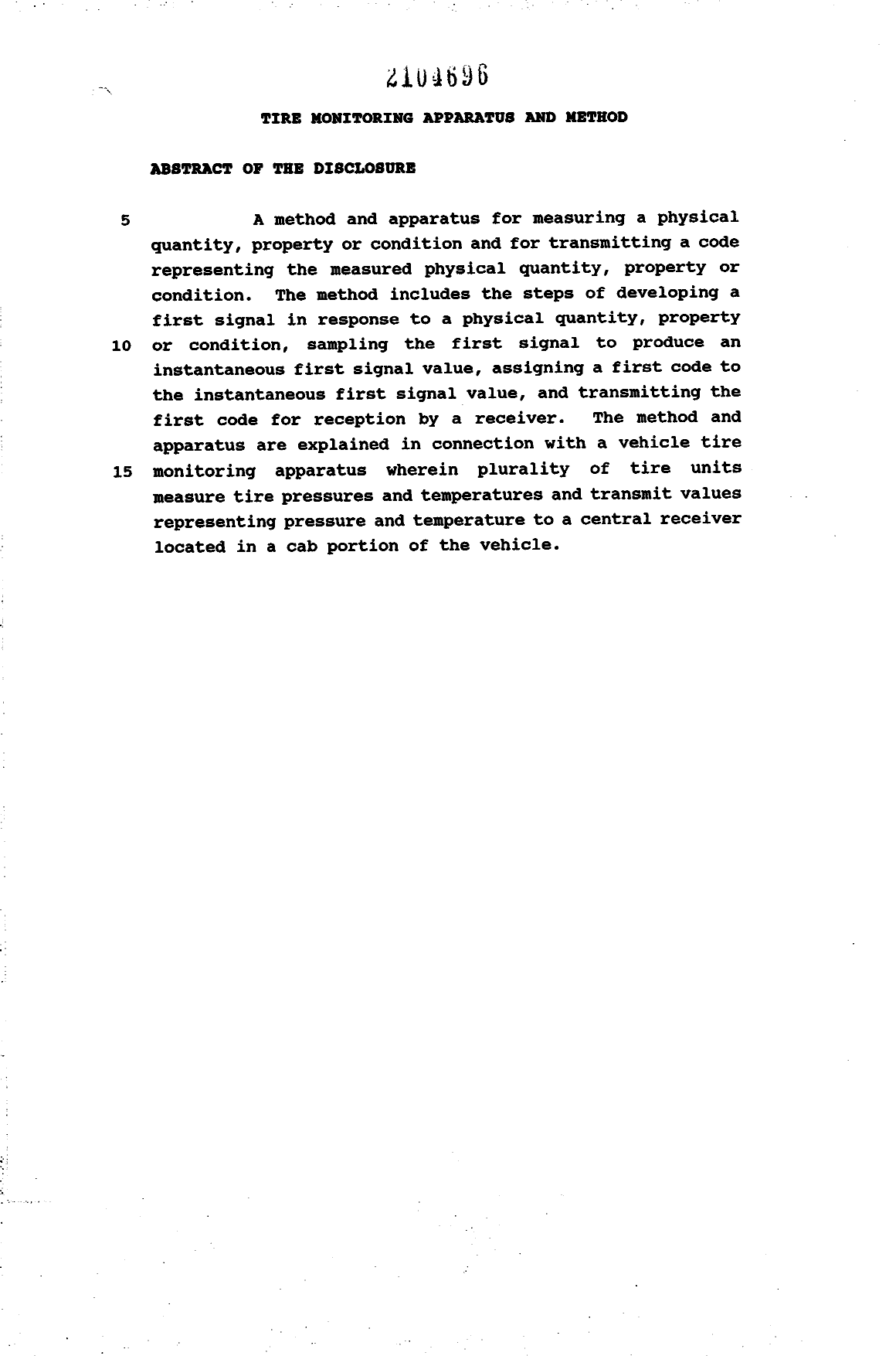 Document de brevet canadien 2104696. Abrégé 19940326. Image 1 de 1