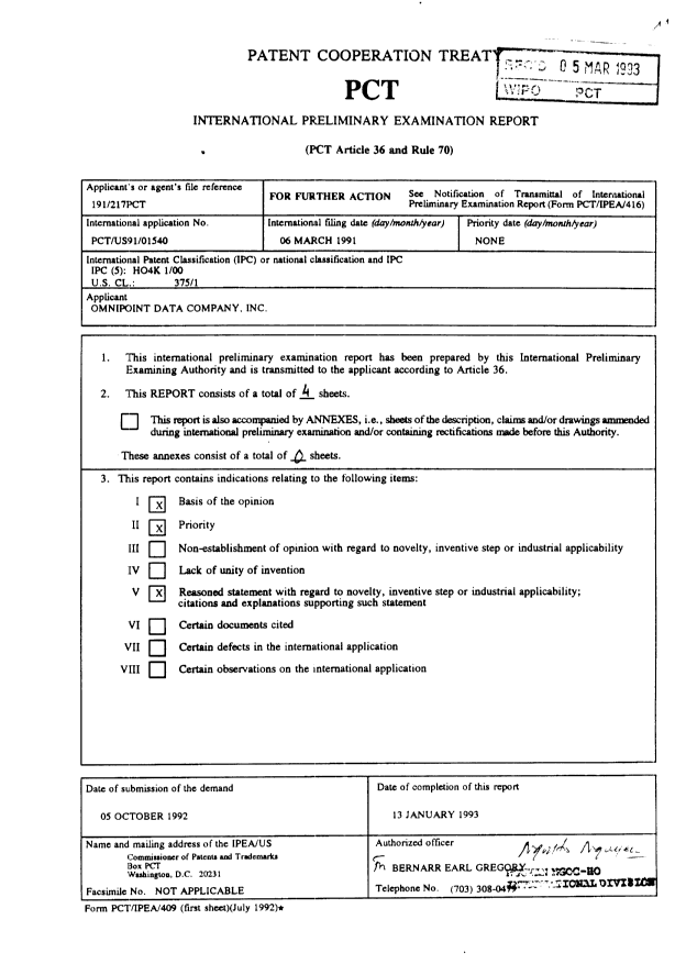 Document de brevet canadien 2105299. PCT 19930831. Image 2 de 9