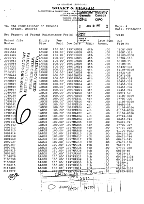 Document de brevet canadien 2105299. Taxes 19970102. Image 1 de 1