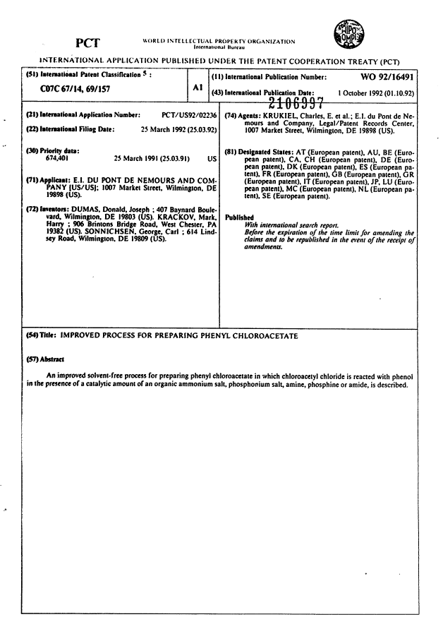 Document de brevet canadien 2106997. Abrégé 19950817. Image 1 de 1