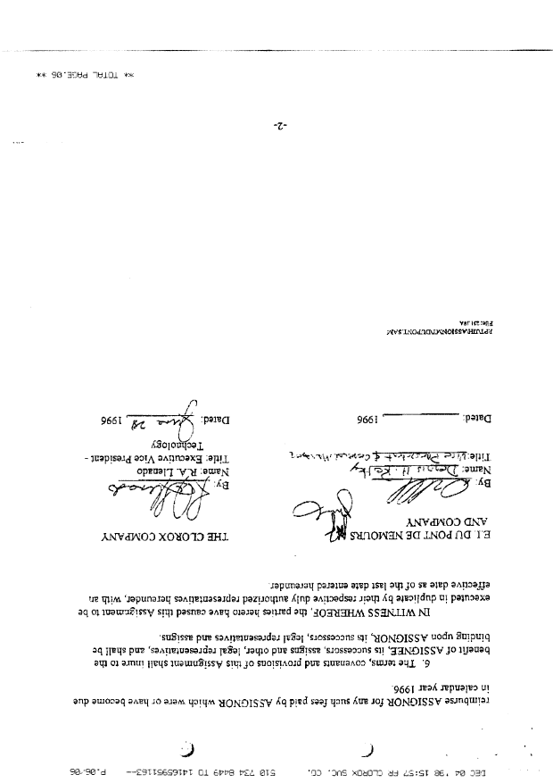 Canadian Patent Document 2106997. Assignment 19981210. Image 6 of 6