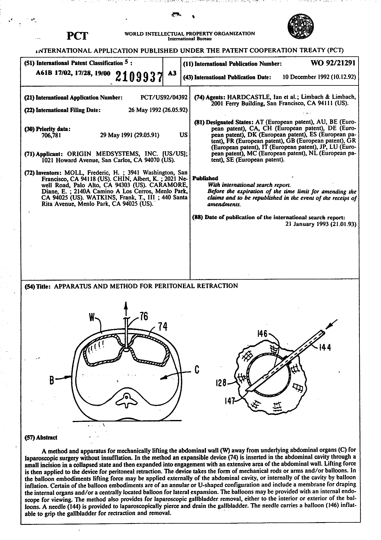 Document de brevet canadien 2109937. Abrégé 19960117. Image 1 de 1