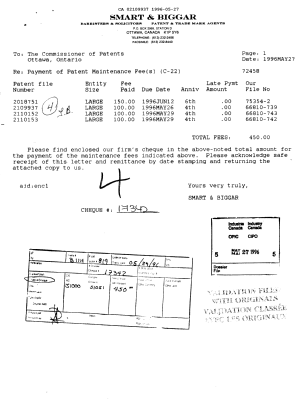 Document de brevet canadien 2109937. Taxes 19960527. Image 1 de 1