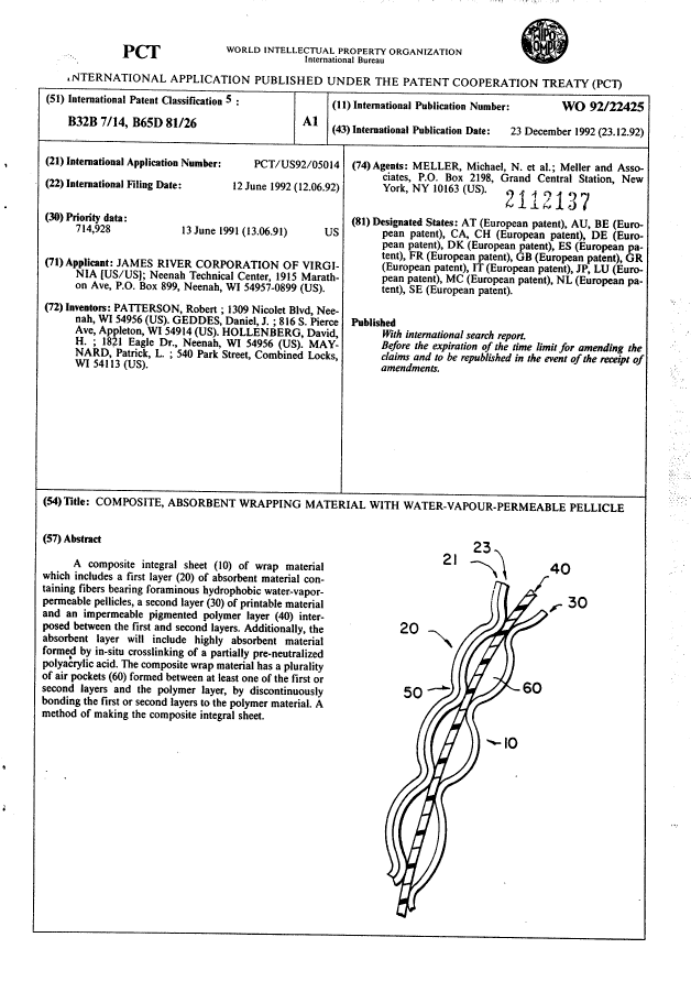 Canadian Patent Document 2112137. Abstract 19950820. Image 1 of 1