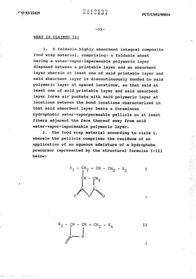Canadian Patent Document 2112137. Claims 19950820. Image 1 of 6