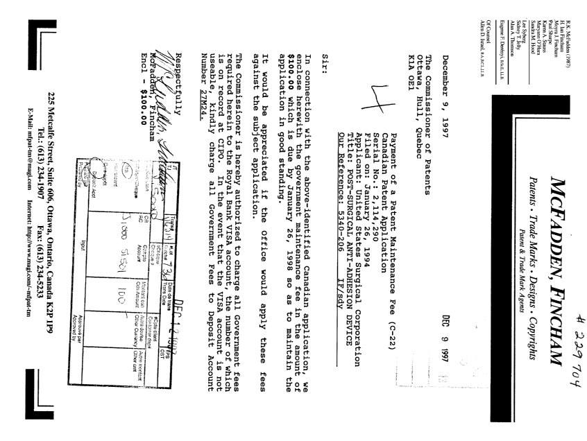 Document de brevet canadien 2114290. Taxes 19971209. Image 1 de 1
