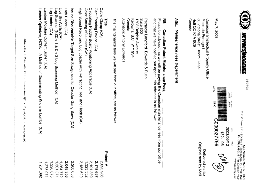 Canadian Patent Document 2115859. Correspondence 20030512. Image 1 of 2