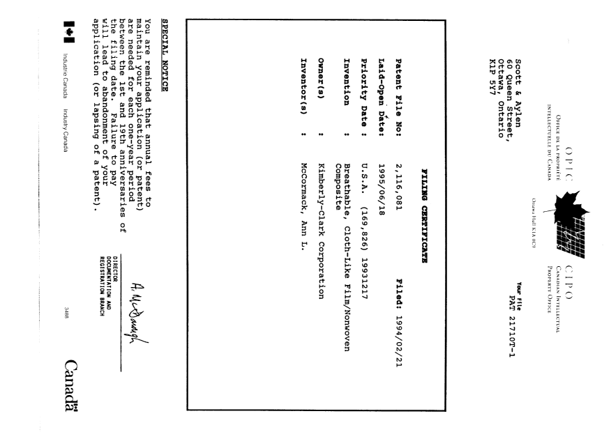 Canadian Patent Document 2116081. Assignment 19940221. Image 78 of 78