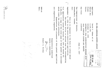 Canadian Patent Document 2118390. Prosecution Correspondence 19970623. Image 1 of 1