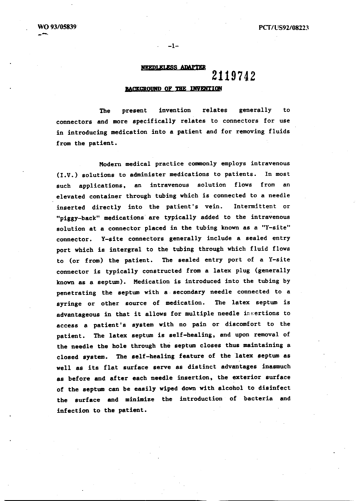 Canadian Patent Document 2119742. Description 19970311. Image 1 of 11