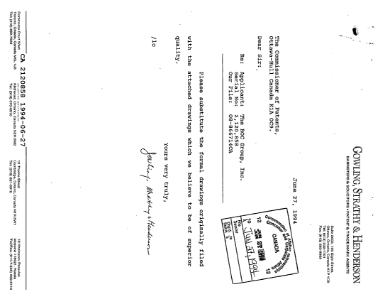 Document de brevet canadien 2120858. Correspondance de la poursuite 19940627. Image 1 de 1