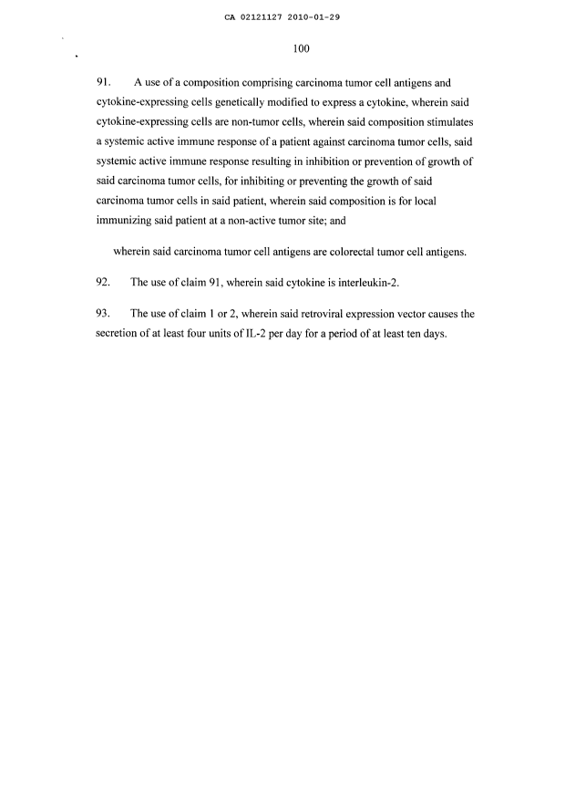 Document de brevet canadien 2121127. Revendications 20091229. Image 12 de 12