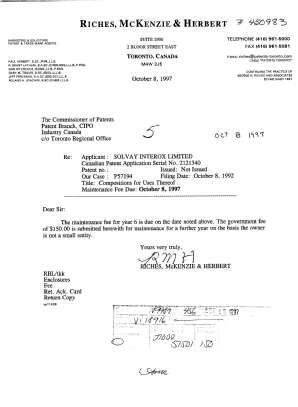 Document de brevet canadien 2121340. Taxes 19971008. Image 1 de 1