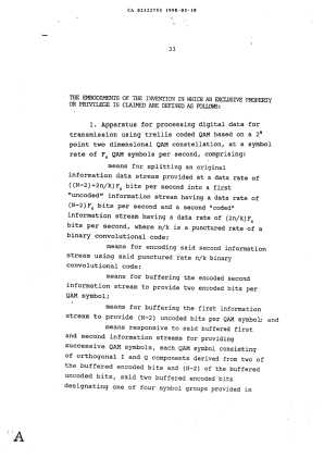 Document de brevet canadien 2122753. Revendications 19980318. Image 1 de 13