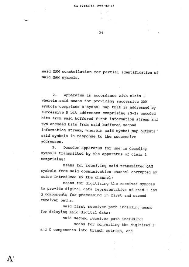 Document de brevet canadien 2122753. Revendications 19980318. Image 2 de 13