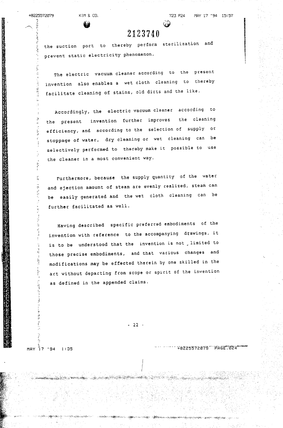 Canadian Patent Document 2123740. Description 19950603. Image 22 of 22