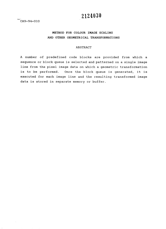 Document de brevet canadien 2124030. Abrégé 19951121. Image 1 de 1