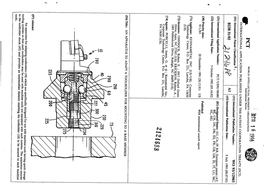 Document de brevet canadien 2124688. Abrégé 19960416. Image 1 de 1