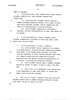 Document de brevet canadien 2124847. Revendications 19951028. Image 1 de 5