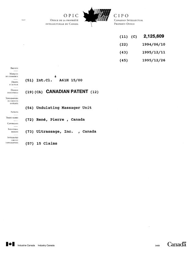 Document de brevet canadien 2125609. Page couverture 19960105. Image 1 de 1