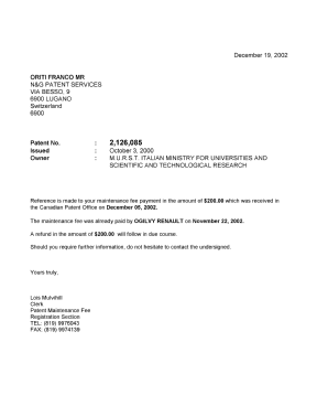 Document de brevet canadien 2126085. Correspondance 20021220. Image 1 de 1