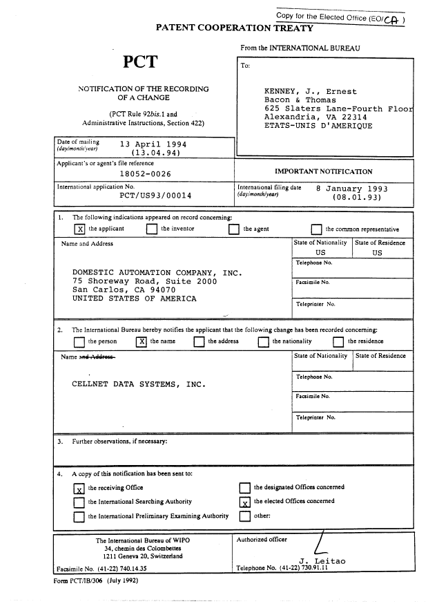 Document de brevet canadien 2126102. PCT 19940616. Image 2 de 19
