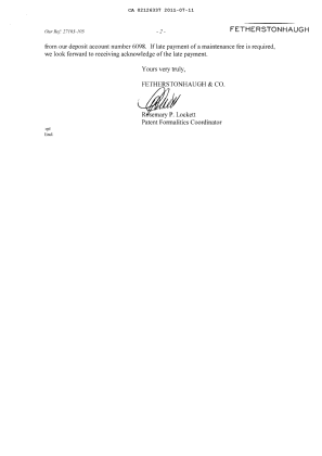 Canadian Patent Document 2126337. Assignment 20110711. Image 2 of 15