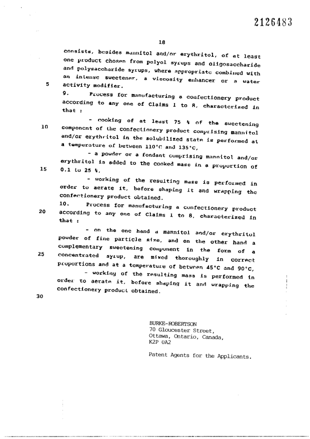 Document de brevet canadien 2126483. Correspondance 19950117. Image 20 de 20