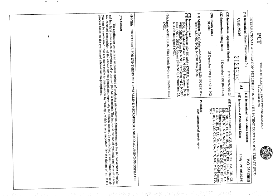 Document de brevet canadien 2126575. Abrégé 19951118. Image 1 de 1