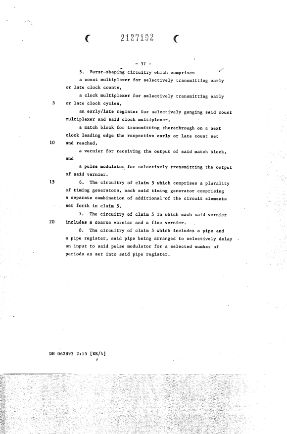Document de brevet canadien 2127192. Revendications 19950610. Image 2 de 15