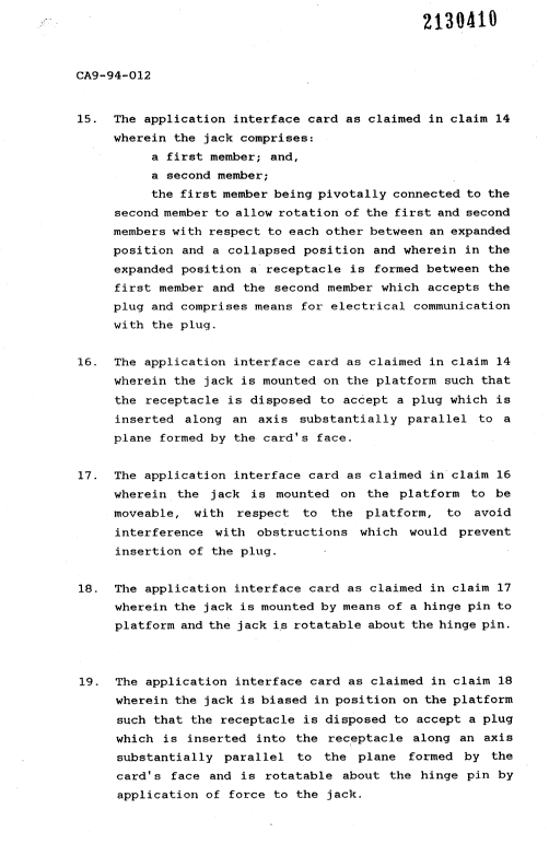 Document de brevet canadien 2130410. Revendications 19960219. Image 3 de 4