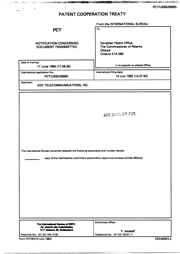 Document de brevet canadien 2133304. PCT 19940929. Image 3 de 22