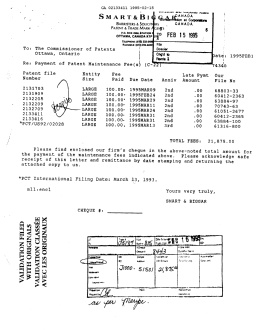 Document de brevet canadien 2133411. Taxes 19950215. Image 1 de 1