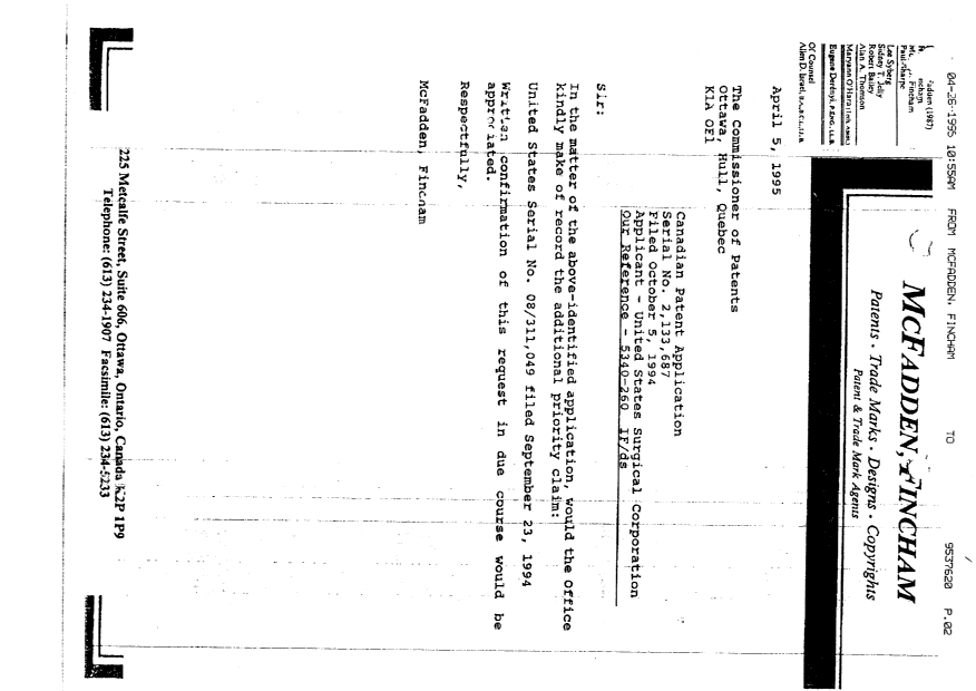 Canadian Patent Document 2133687. Correspondence 19941125. Image 30 of 30