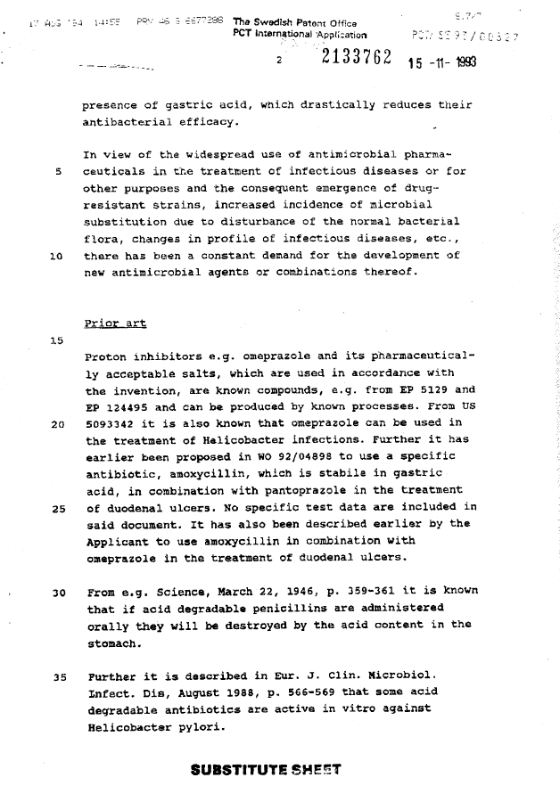 Document de brevet canadien 2133762. Description 19941204. Image 2 de 21