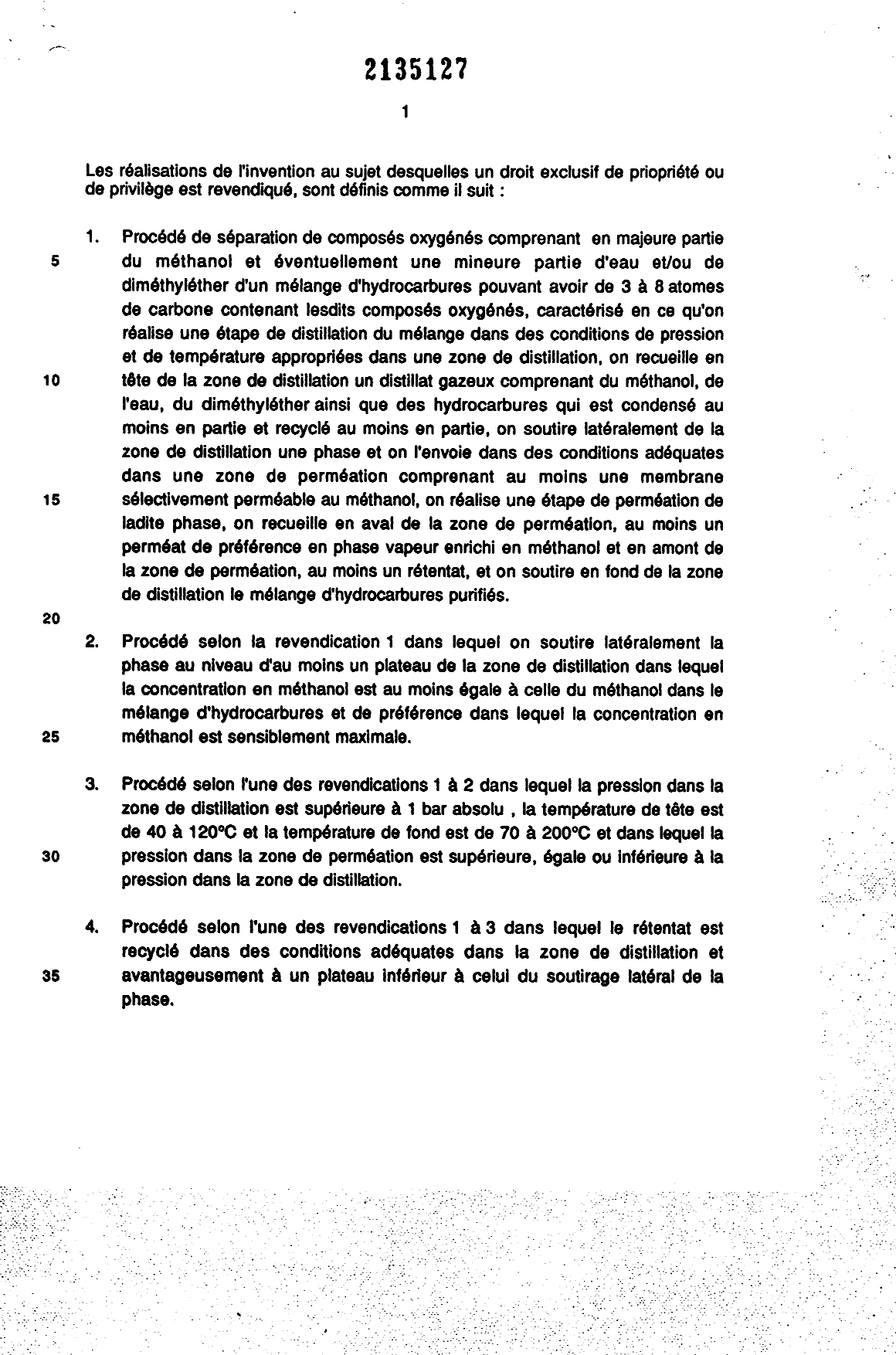 Document de brevet canadien 2135127. Revendications 19951118. Image 1 de 3