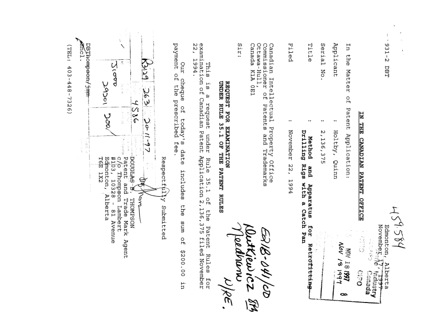Document de brevet canadien 2136375. Poursuite-Amendment 19961218. Image 1 de 1