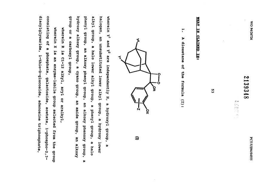 Document de brevet canadien 2139348. Revendications 19941124. Image 1 de 9