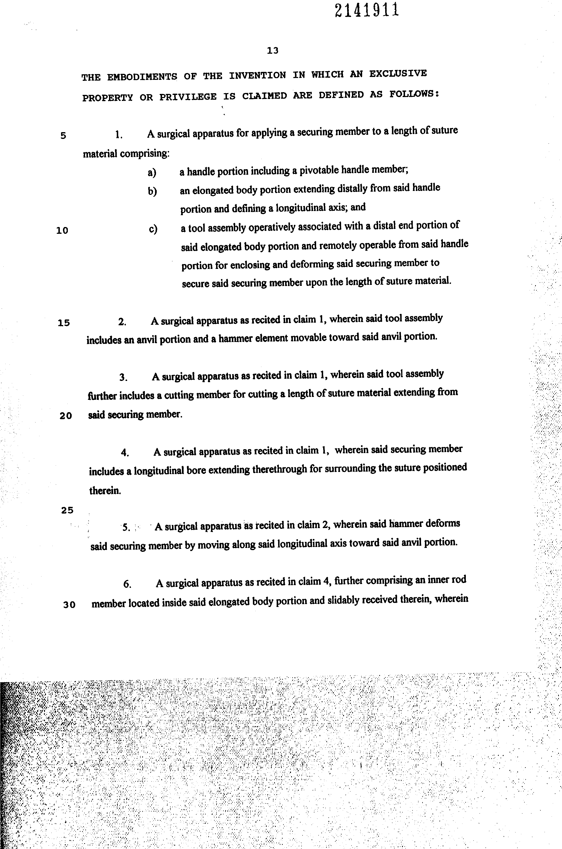 Document de brevet canadien 2141911. Revendications 19941216. Image 1 de 4