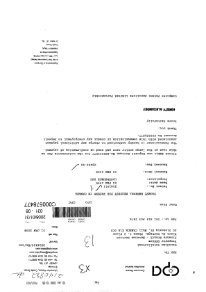 Document de brevet canadien 2141911. Taxes 20071231. Image 1 de 1