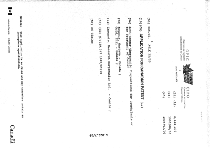 Document de brevet canadien 2142277. Page couverture 19941220. Image 1 de 1