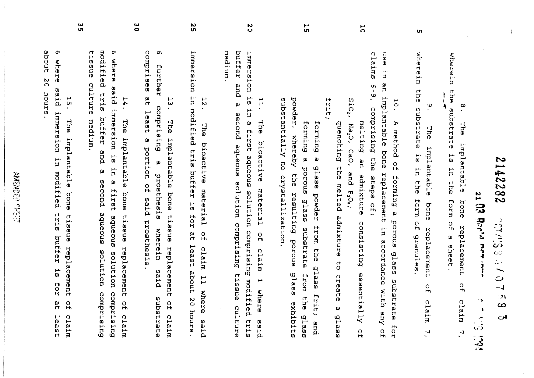 Document de brevet canadien 2142282. Revendications 19991205. Image 2 de 3