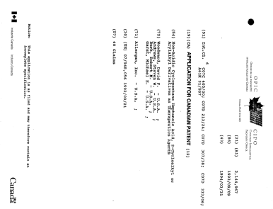 Document de brevet canadien 2144967. Page couverture 19941201. Image 1 de 1