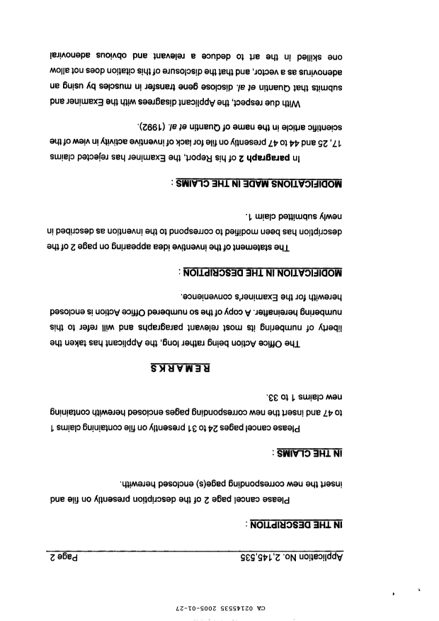 Canadian Patent Document 2145535. Prosecution-Amendment 20041227. Image 2 of 24