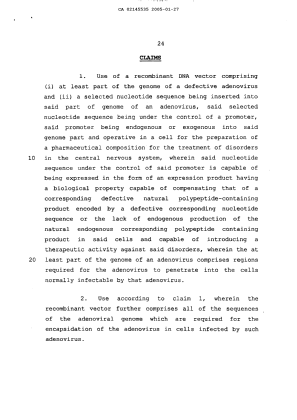 Document de brevet canadien 2145535. Revendications 20050127. Image 1 de 10