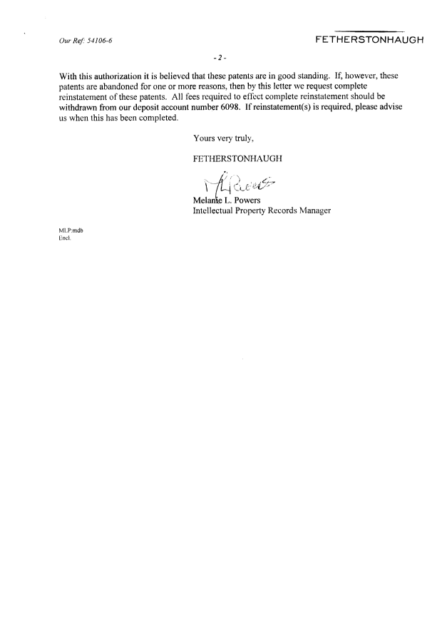 Document de brevet canadien 2146032. Correspondance 20100309. Image 2 de 11