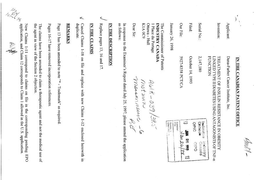 Document de brevet canadien 2147180. Poursuite-Amendment 19980126. Image 1 de 10