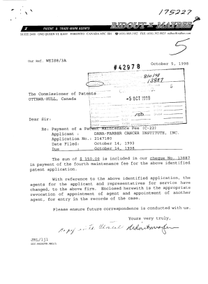 Document de brevet canadien 2147180. Taxes 19981005. Image 1 de 1