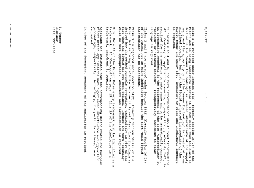 Document de brevet canadien 2147371. Poursuite-Amendment 19951223. Image 3 de 3